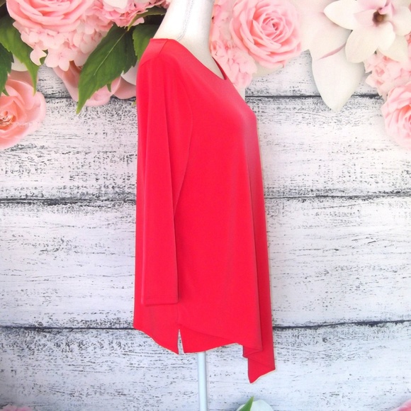 Chico's Coral Asymmetrical Top Size 1 - Picture 4 of 7